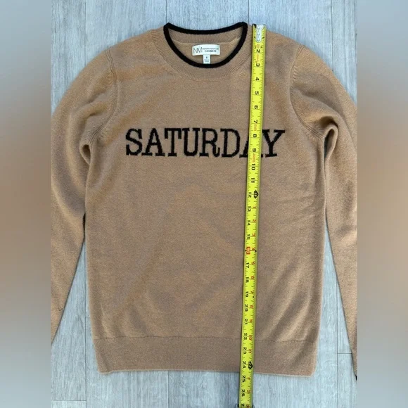 Vintage Neiman Marcus 100% Cashmere "Saturday" Cream Brown Sweater Size S (FLAW) - Picture 4 of 8